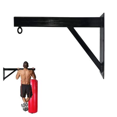 Heavy Punch Bag Wall Bracket Square Steel Tube Hanger with Holder Rings, Sandbag Fixed Frame for Adult Boxing Fan Gym Triangle Bearing Can Bear 500kg (Color : Black, Size : 50cm)