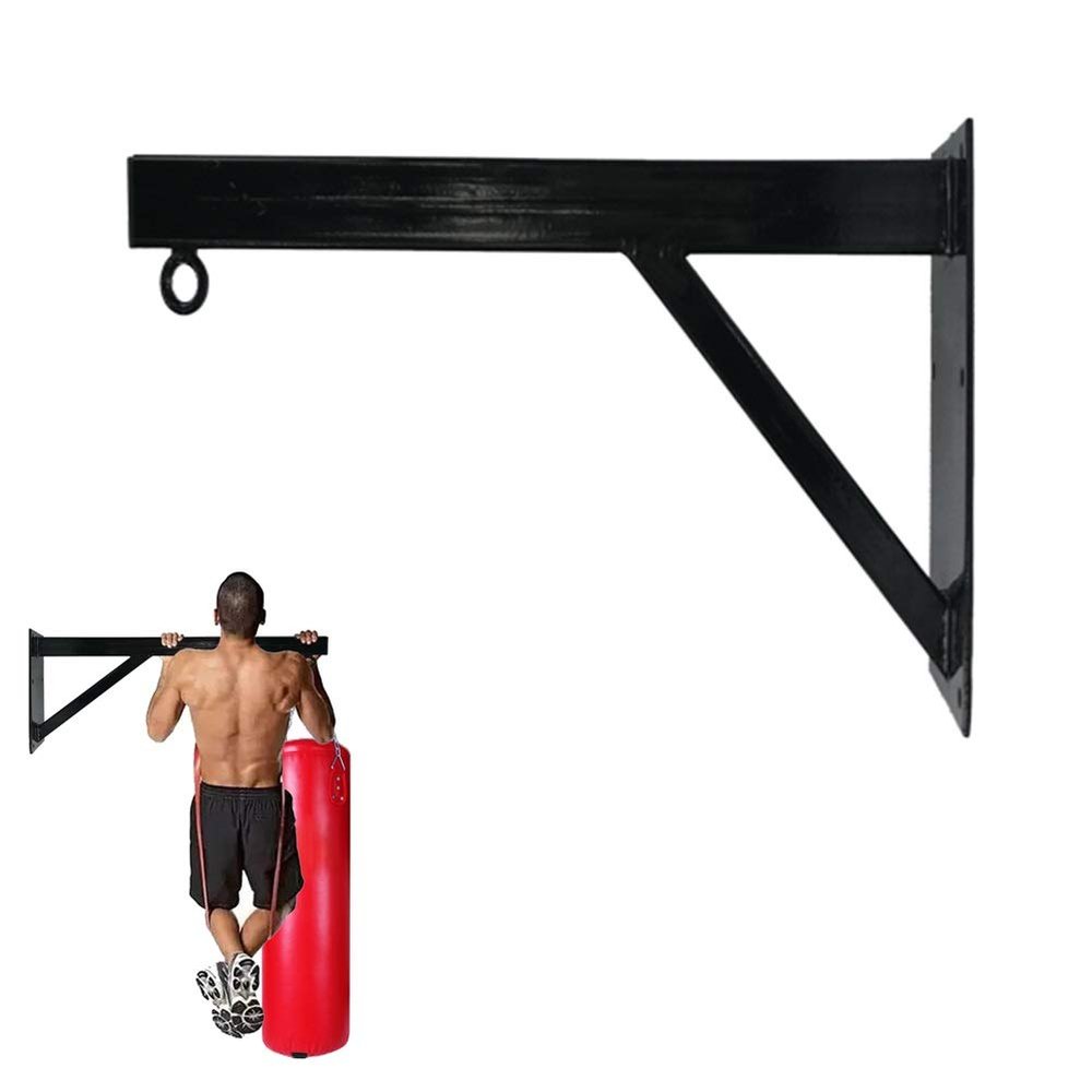 Heavy Punch Bag Wall Bracket Square Steel Tube Hanger with Holder Rings, Sandbag Fixed Frame for Adult Boxing Fan Gym Triangle Bearing Can Bear 500kg (Color : Black, Size : 50cm)