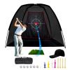 ANDGOAL Golf Net Practice Hitting Driving Range - Quiet Impact Heavy Duty Training Cage with Triple-Turf Mat for Backyard Garage Indoor Outdoor - Gifts for Men Beginners view 1