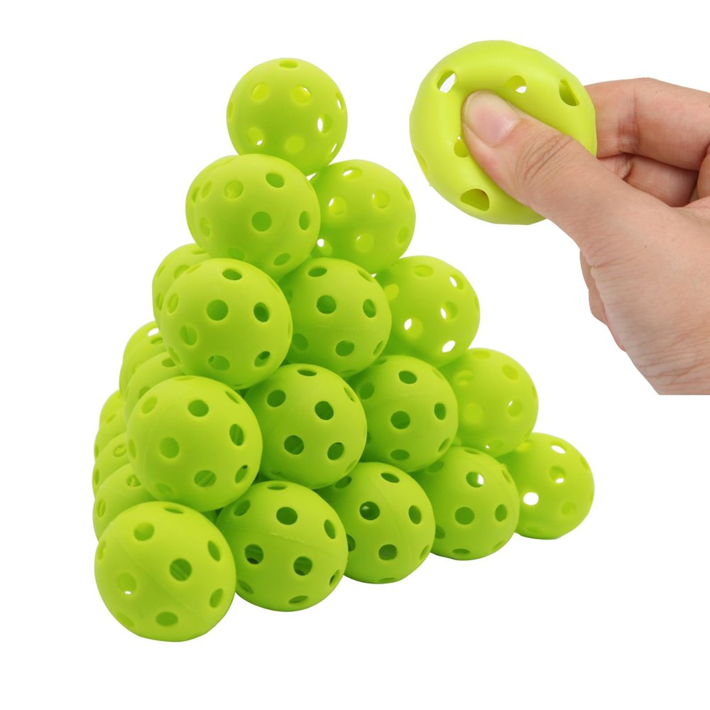 Avesfer Plastic Golf Balls [Anti-Crack] 40 Pack 42mm Soft Training Golf Balls for Swing Practice Golf Balls for Backyard Limited Flight Airflow Hollow at Home Use Indoor Green
