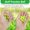 Avesfer Plastic Golf Balls [Anti-Crack] 40 Pack 42mm Soft Training Golf Balls for Swing Practice Golf Balls for Backyard Limited Flight Airflow Hollow at Home Use Indoor Green view 4
