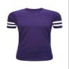 ILTEX Adult & Kids Sportswear Athlete Jersey | Crew Neck and Short Sleeve Stripes T-Shirt | Two Contrast Colors Stripes with Pure Cotton and Polyester (Purple, 2X-Large) view 1