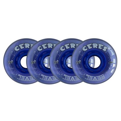 Alkali Roller Hockey Wheels - Revel Ceres 76mm 74A Blue (4-Pack)