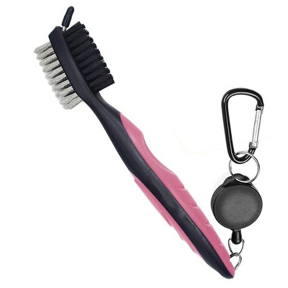 AOKID Golf Pole Brush Multi Style Club Groove Sharpener Cleaner Strong for Home Pink