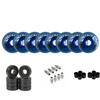 Alkali Roller Hockey Wheels Revel Eris 76mm 74A Blue + Hybrid Ceramic Bearings view 1