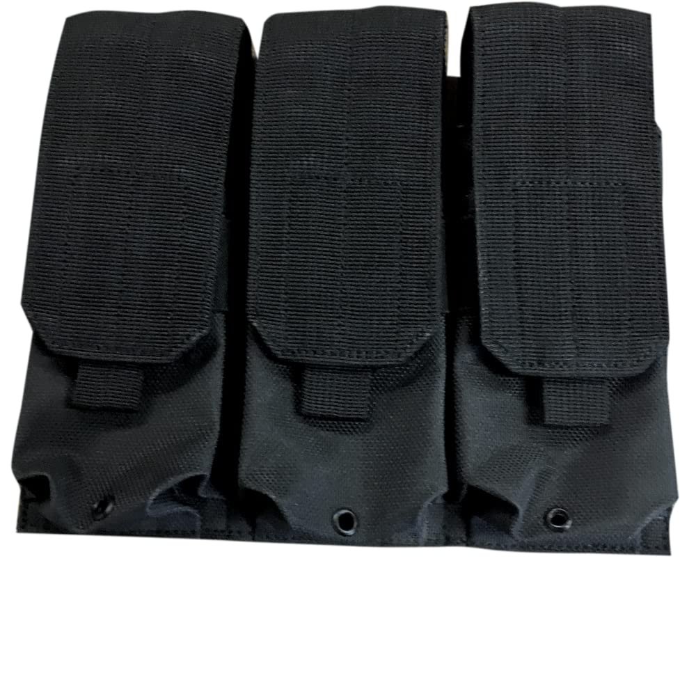 Three Pocket AR Style Magazine Pouch - Black - Galati Gear
