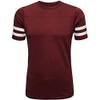 ILTEX Adult & Kids Sportswear Athlete Jersey | Crew Neck and Short Sleeve Stripes T-Shirt | Two Contrast Colors Stripes with Pure Cotton and Polyester (Maroon, 6T) view 1