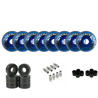 Alkali Roller Hockey Wheels Revel Eris 80mm 74A Blue + Hybrid Ceramic Bearings