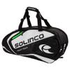 6-Pack Tour Team Tennis Racquet Bag White and Black with Green Zipper Lining view 1