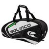 6-Pack Tour Team Tennis Racquet Bag White and Black with Green Zipper Lining view 2