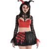 Black & Red Jester Vixen Costume - Women's X-Large (14-16)- Perfect for Halloween, Adult Costume Parties and Playful Nights - 1 Set view 1