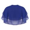 YOOJOO Women's Soft Chiffon Sheer Double-Layered Shawl Wraps Shrug for Evening Dresses Wedding Cape Bolero Cover Up #2 Navy Blue One Size view 2