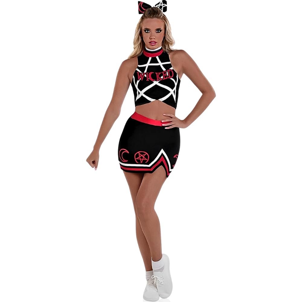 Black Evil Spirit Women's Costume - Medium (6-8) 1 Set - Perfect for Halloween Parties and Spooky Events