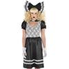Black & White Creepy Doll Dress - Women's Small/Medium- Bold Outfit Perfect For Halloween, Costume Parties & Themed Events - 1 Pc view 1
