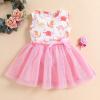 Sleeveless Dinosaur Princess Kids Toddler Baby Bow Girls Tulle Dresses Patchwork Girls Dresses for (Pink, 1-2 Years) view 2
