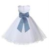 Wedding Pageant White Flower Girl Rattail Edge Tulle Dress 829t 2 view 1