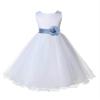 Wedding Pageant White Flower Girl Rattail Edge Tulle Dress 829t 2 view 2
