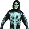 Multicolor Glow-In-The-Dark Skeleton Costume - 1 Set: Includes - Jumpsuit, Mask, Gloves (Plus XXL, 48-52) - Vibrant Design, Perfect for Halloween, Costume Parties, & Ghoulish Gatherings view 2
