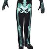 Multicolor Glow-In-The-Dark Skeleton Costume - 1 Set: Includes - Jumpsuit, Mask, Gloves (Plus XXL, 48-52) - Vibrant Design, Perfect for Halloween, Costume Parties, & Ghoulish Gatherings view 3