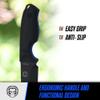 Holtzman's Gorilla Survival Baby Silverback Fixed Blade Hunting Knife with Kydex Sheath & Ferro Rod (Black+Blue) - Ideal for Camping and Outdoor Adventures view 2