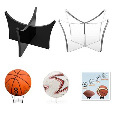 YEL Ball Stand Holder - 2 Packs Football Stand - Acrylic Ball Display Stand Clear Basketball Football Soccer Stand for Volleyball Bowling Ball Display