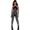 Cyberpunk Catsuit For Women - Size Small/Medium - Bold Black & White Print Design, Perfect For Halloween, Costume Parties & Themed Events - 1 Pc view 1