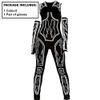 Cyberpunk Catsuit For Women - Size Small/Medium - Bold Black & White Print Design, Perfect For Halloween, Costume Parties & Themed Events - 1 Pc view 2