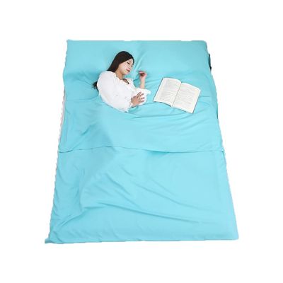 Cheung Yee-Soft Sleeping Bag Liner Lightweight Portable Travel Sheet for Camp Outdoor Hostel Planes Train Travel (Blue-XL