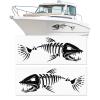 11" W x 38" L Large Size Boat Skeleton Fish Decals - Marine Shark Bone Decoration Fishing Stickers Graphics Accessories for Ship Canoe Kayak Car RV SUV, Left & Right, 2 Pcs (Black) view 1