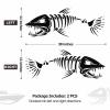 11" W x 38" L Large Size Boat Skeleton Fish Decals - Marine Shark Bone Decoration Fishing Stickers Graphics Accessories for Ship Canoe Kayak Car RV SUV, Left & Right, 2 Pcs (Black) view 2