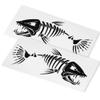 11" W x 38" L Large Size Boat Skeleton Fish Decals - Marine Shark Bone Decoration Fishing Stickers Graphics Accessories for Ship Canoe Kayak Car RV SUV, Left & Right, 2 Pcs (Black) view 3