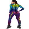 Honeystore Women's Skeleton Bodysuit Halloween Costume Bodycon Catsuit Jumpsuit B142-340 L view 2