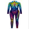 Honeystore Women's Skeleton Bodysuit Halloween Costume Bodycon Catsuit Jumpsuit B142-340 L view 4