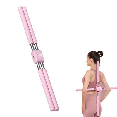 chislim Posture Corrector,Standing Posture Corrector Training Sticks,Yoga Sticks Stretching Tool for Adult and Child,Retractable Design(Pink)