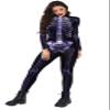 Honeystore Women's Skeleton Bodysuit Halloween Costume Bodycon Catsuit Jumpsuit B142-341 XL