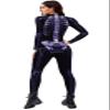 Honeystore Women's Skeleton Bodysuit Halloween Costume Bodycon Catsuit Jumpsuit B142-341 XL view 2