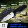 Holtzman's Gorilla Survival Baby Silverback Fixed Blade Hunting Knife with Kydex Sheath & Ferro Rod (Silver+Blue) - Ideal for Camping and Outdoor Adventures view 2