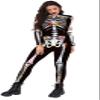 Honeystore Women's Skeleton Bodysuit Halloween Costume Bodycon Catsuit Jumpsuit B142-339 M