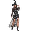 Celestial Dress For Women - Large/X-Large - Dazzling Silver Print Design On Black, Perfect For Halloween, Themed Parties & More - 1 Pc view 1