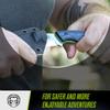 Holtzman's Gorilla Survival Tanto Fixed Blade Neck Knife with Kydex Sheath & Ferro Rod (Silver+Green) - Ideal for Outdoor Activities and Everyday Carry view 4
