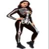 Honeystore Women's Skeleton Bodysuit Halloween Costume Bodycon Catsuit Jumpsuit B142-339 L view 2