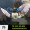 Holtzman's Gorilla Survival Tanto Fixed Blade Neck Knife with Kydex Sheath & Ferro Rod (Black+Green) - Ideal for Outdoor Activities and Everyday Carry view 3