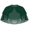 YOOJOO Women's Soft Chiffon Sheer Double-Layered Shawl Wraps Shrug for Evening Dresses Wedding Cape Bolero Cover Up #2 Green One Size view 1