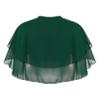 YOOJOO Women's Soft Chiffon Sheer Double-Layered Shawl Wraps Shrug for Evening Dresses Wedding Cape Bolero Cover Up #2 Green One Size view 2