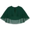 YOOJOO Women's Soft Chiffon Sheer Double-Layered Shawl Wraps Shrug for Evening Dresses Wedding Cape Bolero Cover Up #2 Green One Size view 3