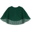 YOOJOO Women's Soft Chiffon Sheer Double-Layered Shawl Wraps Shrug for Evening Dresses Wedding Cape Bolero Cover Up #2 Green One Size view 4
