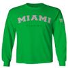 Cool Vintage Retro Miami Florida Beach Graphic Men's Long Sleeve t Shirt (Irish Green 2X Large) view 1
