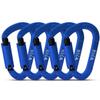 FVW 5 Pack Heavy Duty Climbing Carabiners, 25KN UIAA Certified Auto Locking Rock Climbing Clips for Hammocks, Swing, Locking Dog Leash and Harness, Camping, Hiking & Utility, D-Shaped, (Blue) view 1