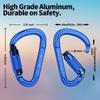 FVW 5 Pack Heavy Duty Climbing Carabiners, 25KN UIAA Certified Auto Locking Rock Climbing Clips for Hammocks, Swing, Locking Dog Leash and Harness, Camping, Hiking & Utility, D-Shaped, (Blue) view 2