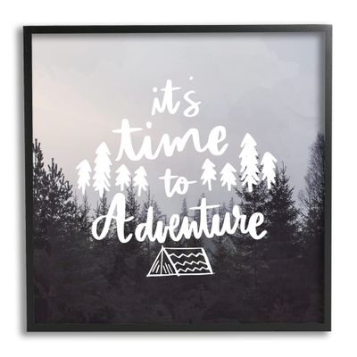 Stupell Industries Time To Adventure Woodlands Camping Tent Calligraphy Accent, Design by Ann Bailey